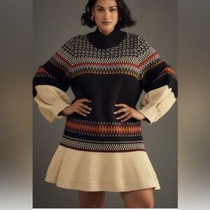 NWT Anthropologie Bubble-Sleeve
Turtleneck Sweater Dress